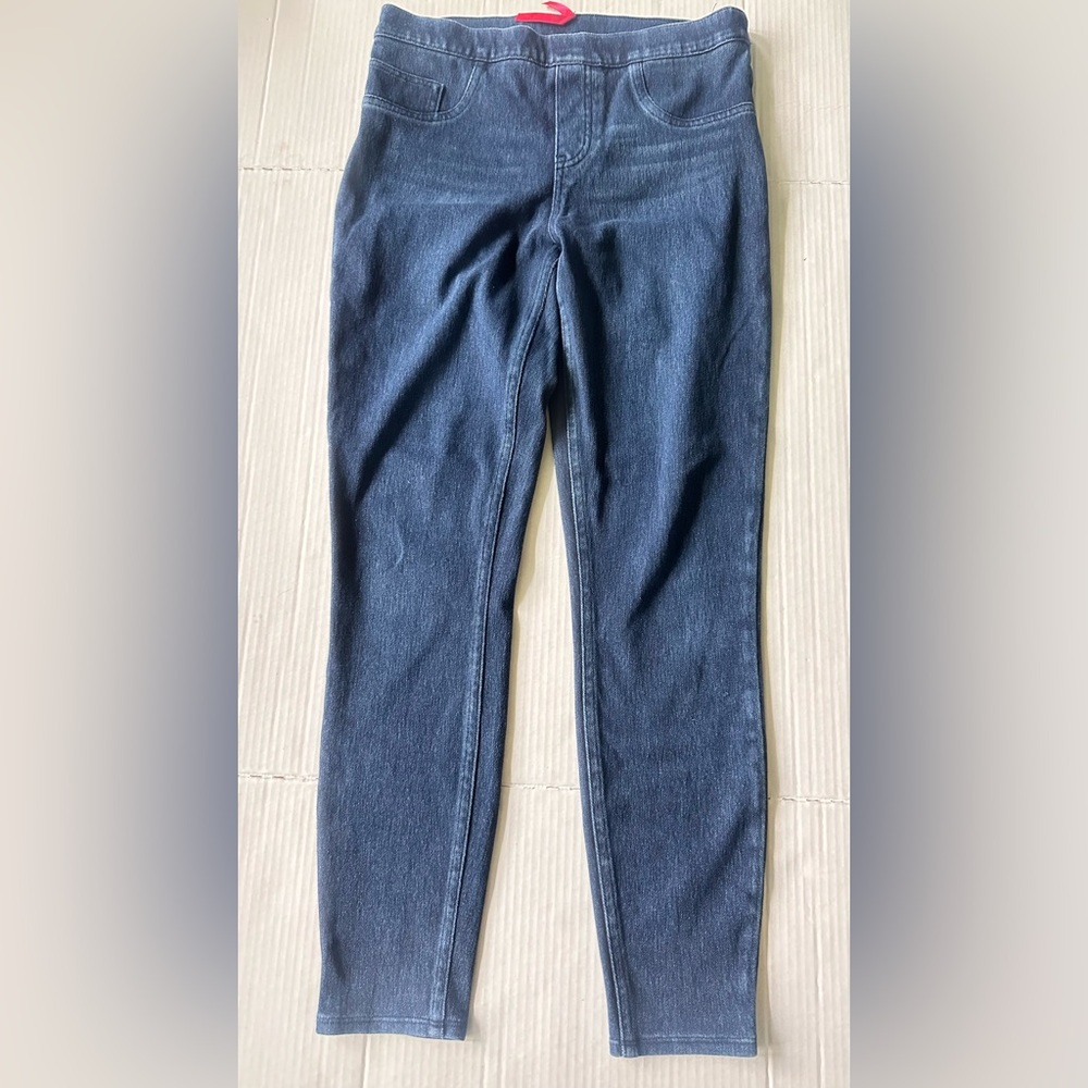 Spanx Jeans Womens M Pull On Stretch High Rise Ankle Skinny Tummy Shaping